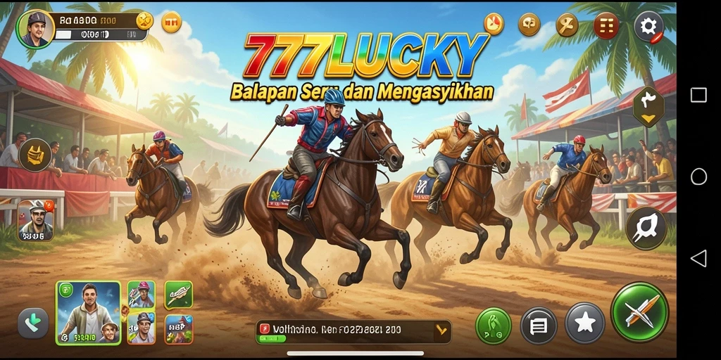 Tampilan gameplay balapan mendebarkan di 777LUCKY.