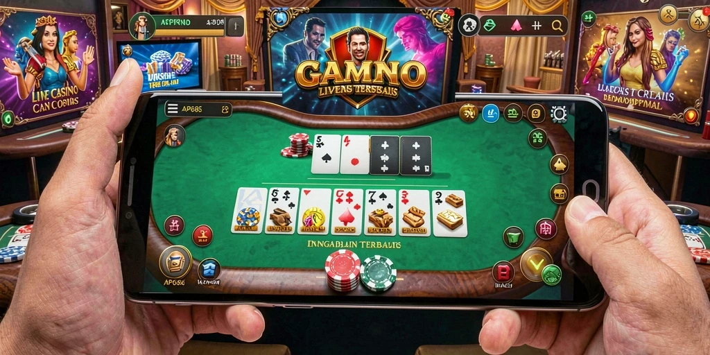 Screenshot gameplay Live Casino menampilkan dealer profesional dan permainan yang mendebarkan.