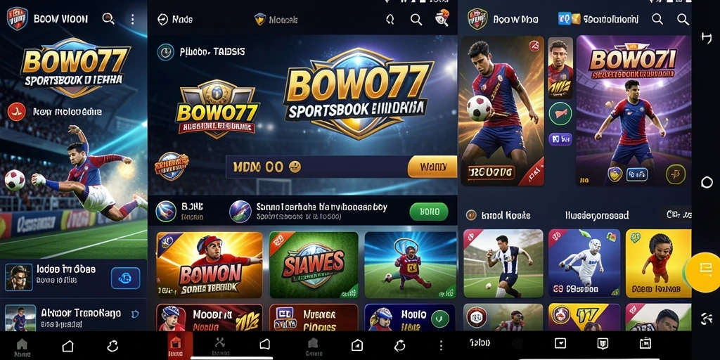 Screenshot utama BOWO77 menampilkan gameplay taruhan olahraga.