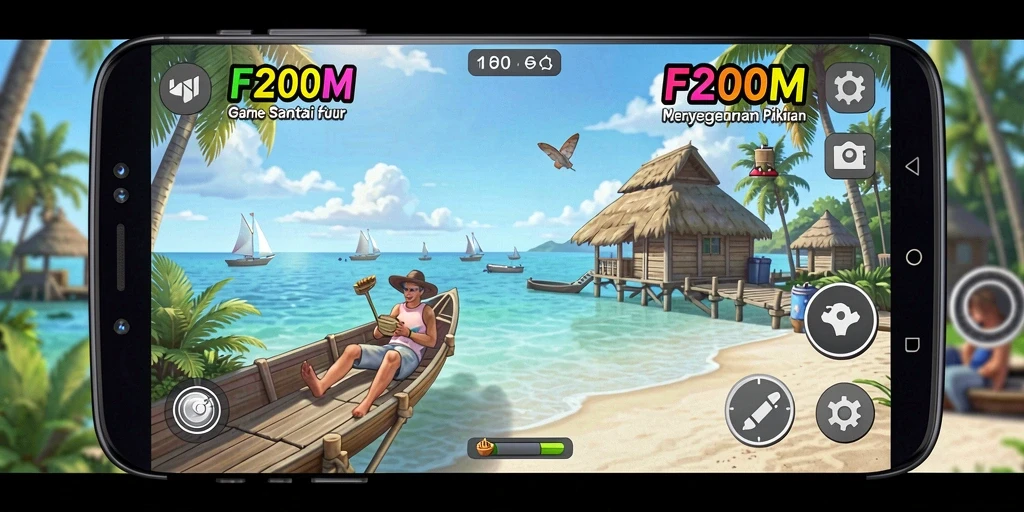 Tampilan gameplay santai dan menyenangkan di F200M.