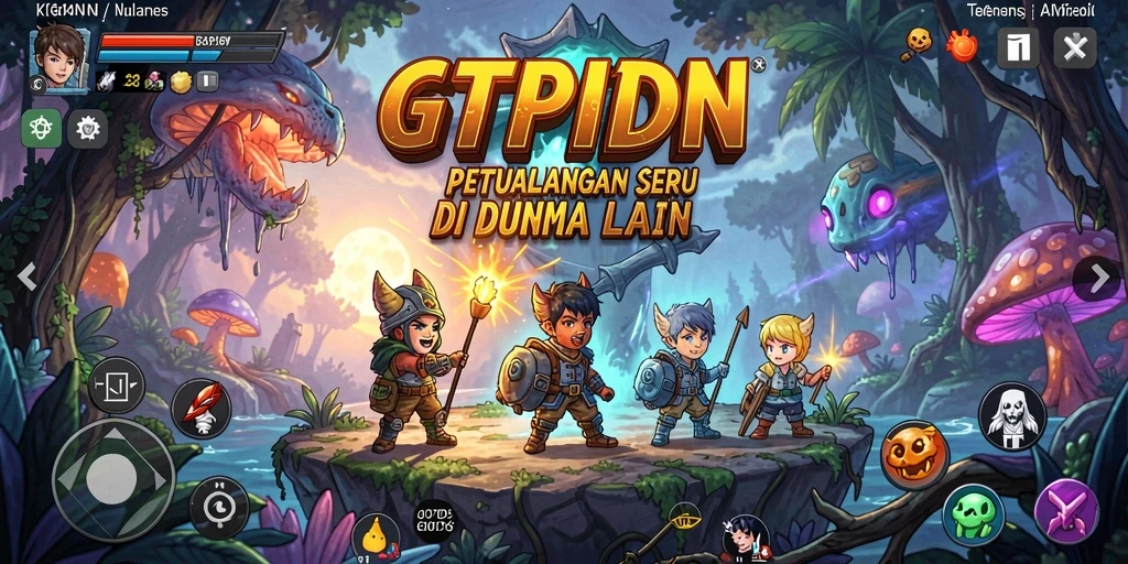 Tangkapan layar utama GTPIDN menampilkan momen mendebarkan dalam permainan petualangan.