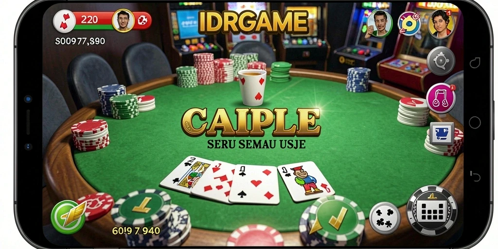 Tampilan gameplay seru Gaple di IDRGAME dengan interaksi antar pemain.