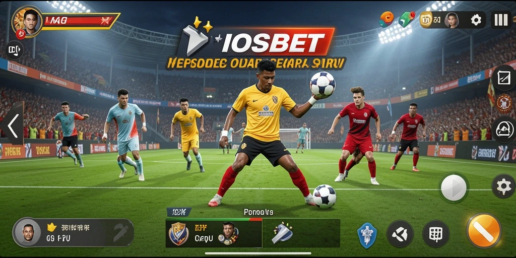 Screenshot utama IOSBET menampilkan aksi mendebarkan dalam permainan olahraga.