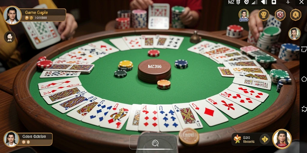 Tampilan gameplay Gaple yang seru dan interaktif dalam MZ356.