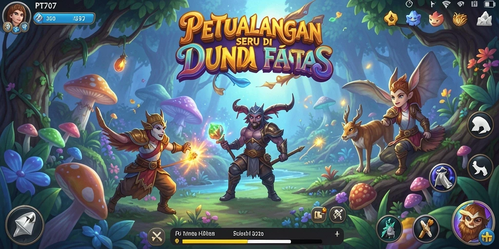Screenshot PT707 menunjukkan petualangan seru di dunia fantasi.