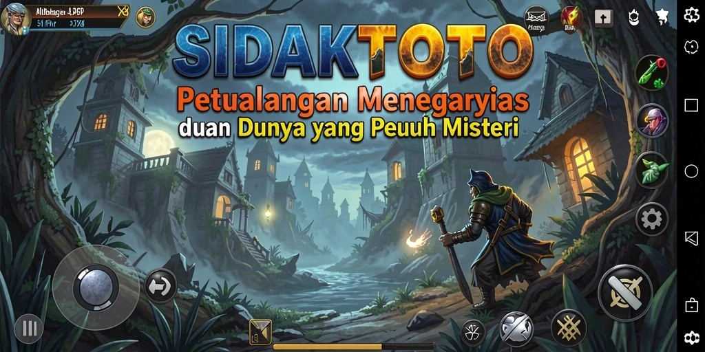 Screenshot gameplay SIDAKTOTO menampilkan petualangan di hutan misterius.