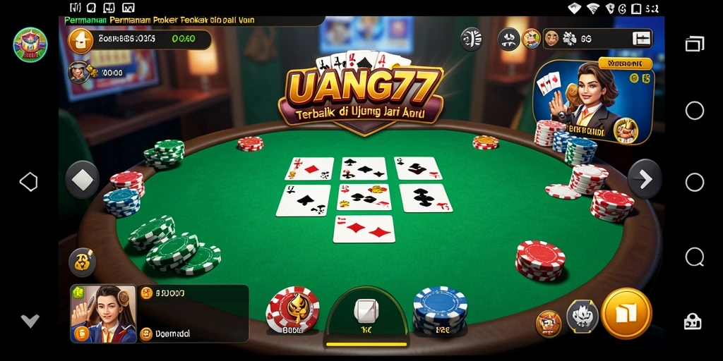 Tangkapan layar UANG77 menampilkan gameplay poker yang seru dan interaktif.
