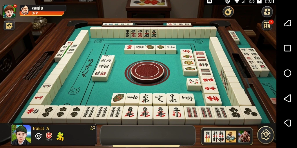Screenshot V87 menampilkan gameplay Mahjong yang seru dan menantang.