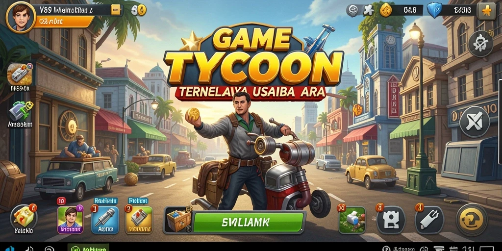 Gameplay V89 menampilkan pengelolaan usaha yang seru dan menarik.